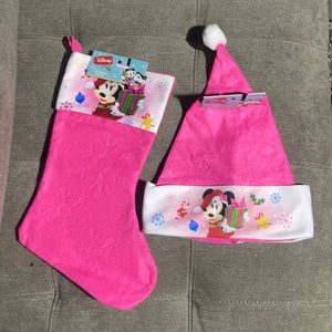 🎄⛄️Minnie Mouse Christmas Hat and Stocking Set⛄️🎄